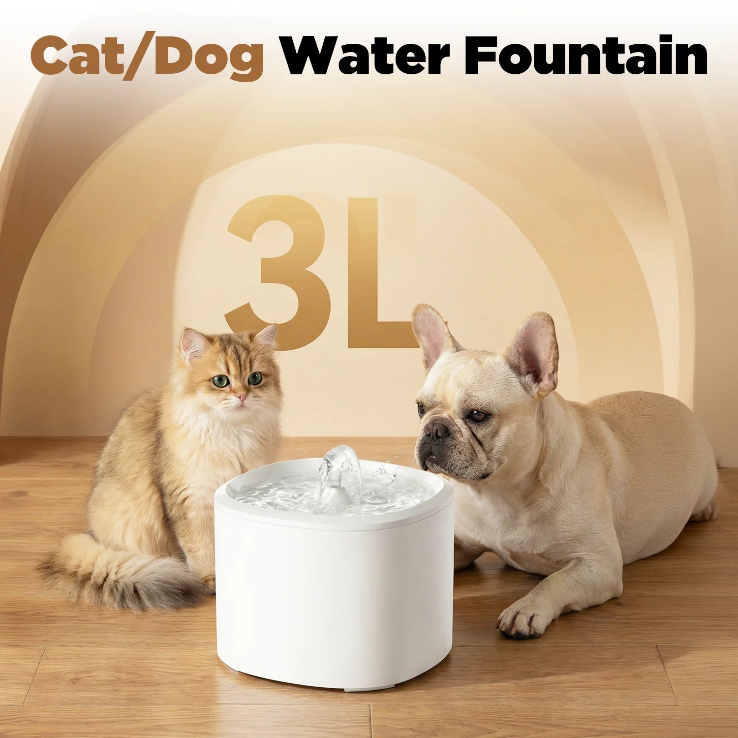 Cat Water Fountain,101Oz/3L Cat Fountain for Drinking Automatic Cat Water Dispenser Bowl for Pets& Small Animals