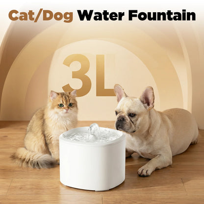 Cat Water Fountain,101Oz/3L Cat Fountain for Drinking Automatic Cat Water Dispenser Bowl for Pets& Small Animals