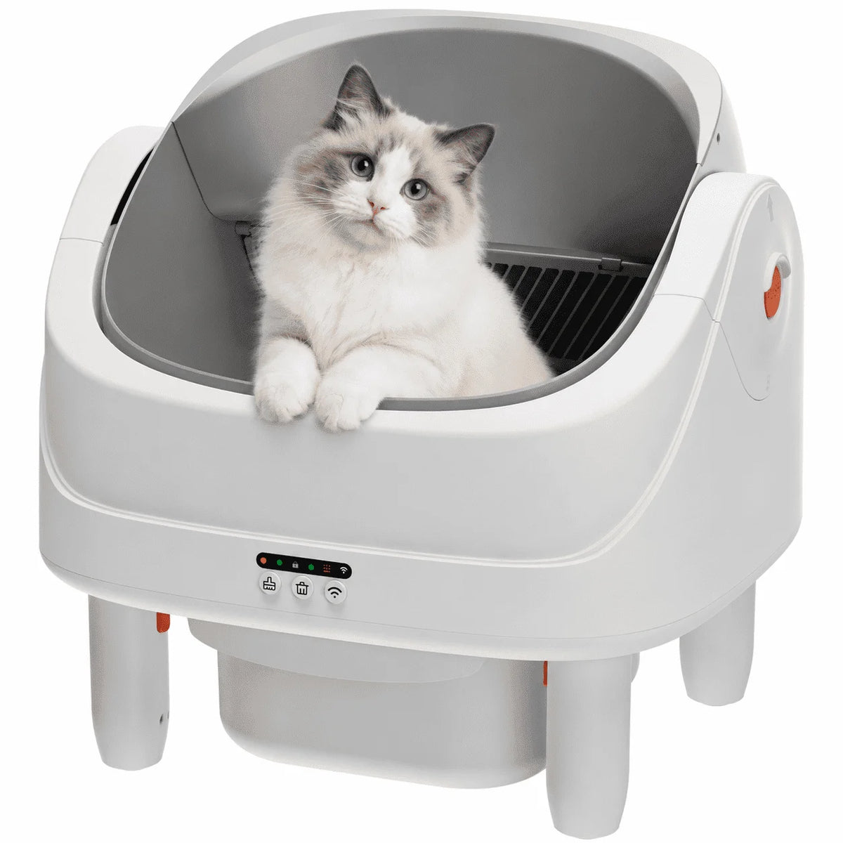 111 Capacity Self Cleaning Cat Litter Box, Automatic Litter Box with Dula APP & Panel Control, Automatic Litter Box for Multi Cat, 8 Safety Sensors, Quiet Odor Free Operation,Free Waste Bag
