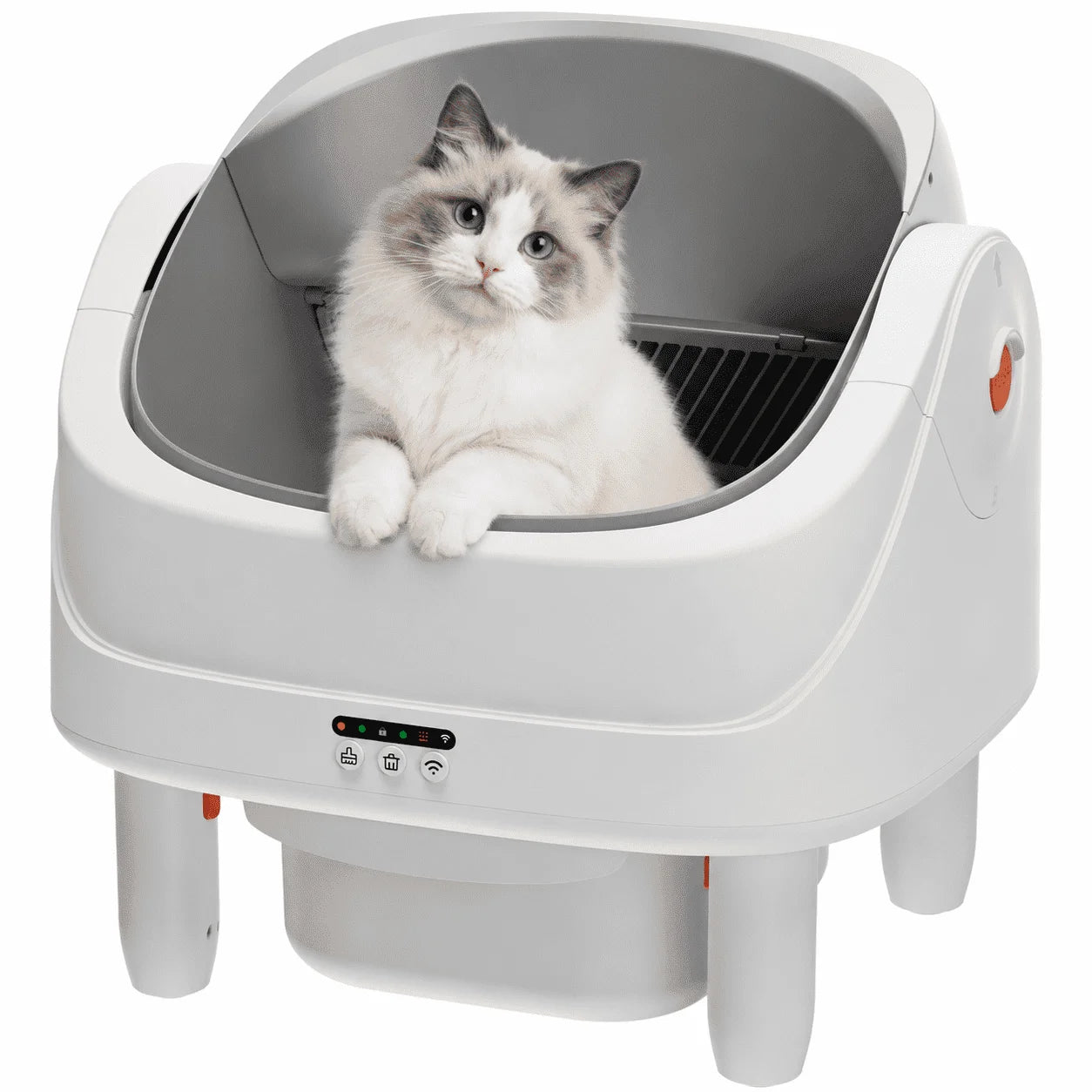 111 Capacity Self Cleaning Cat Litter Box, Automatic Litter Box with Dula APP & Panel Control, Automatic Litter Box for Multi Cat, 8 Safety Sensors, Quiet Odor Free Operation,Free Waste Bag