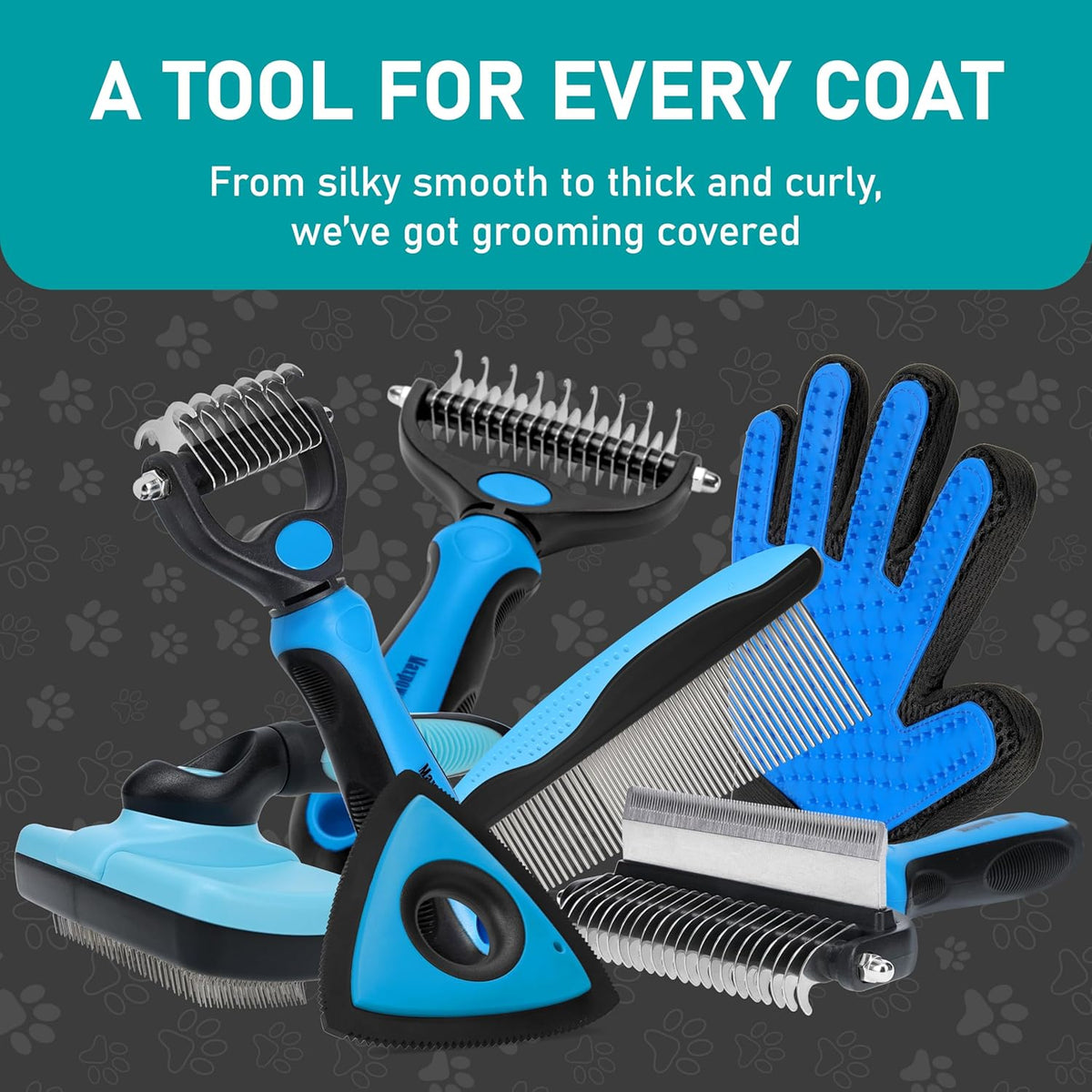 Pet Grooming Brush - Double Sided Shedding and Dematting Undercoat Rake Comb for Dogs and Cats,Extra Wide (C2 - Brush & Comb, Large)