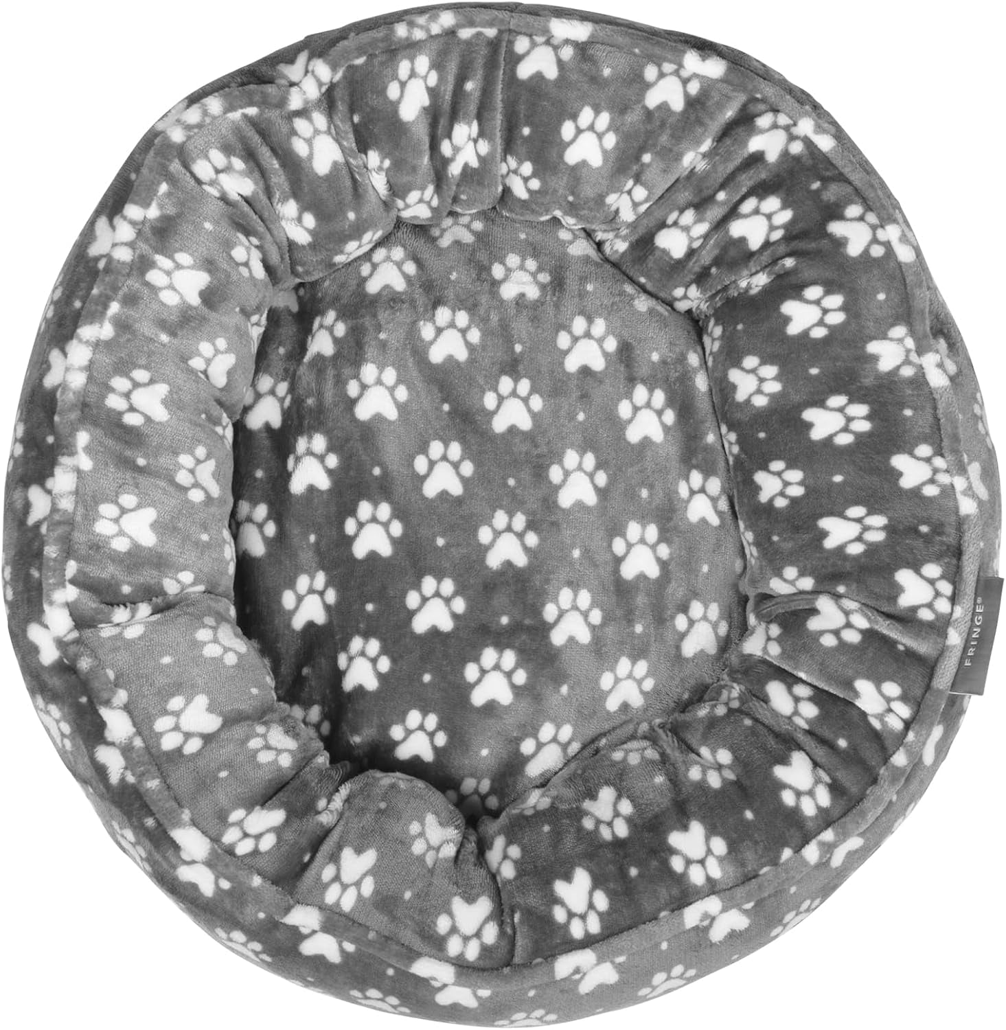 Studio Paw Dot Charcoal Small Circle Microplush Pet Bed 18" - Poly Filled - Machine Washable