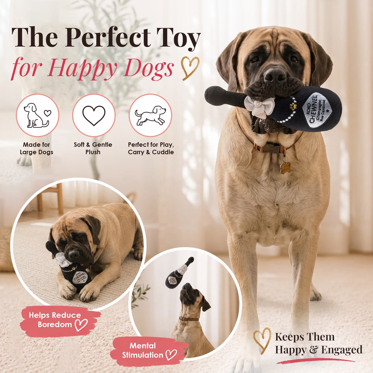 Libation Station Collection | Unique Squeaky Parody Plush Dog Toys – Shaken, Not Stirred