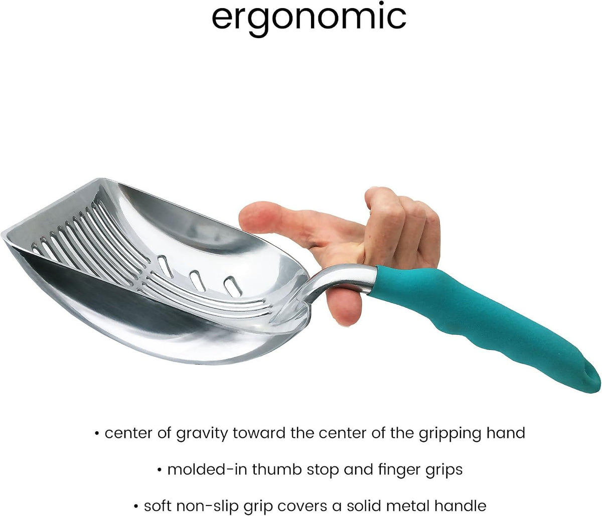 ® Premium Multicat Cat Litter Scoop | Solid Metal | Litter Box Tray Pan Sifter