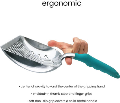 ® Premium Multicat Cat Litter Scoop | Solid Metal | Litter Box Tray Pan Sifter