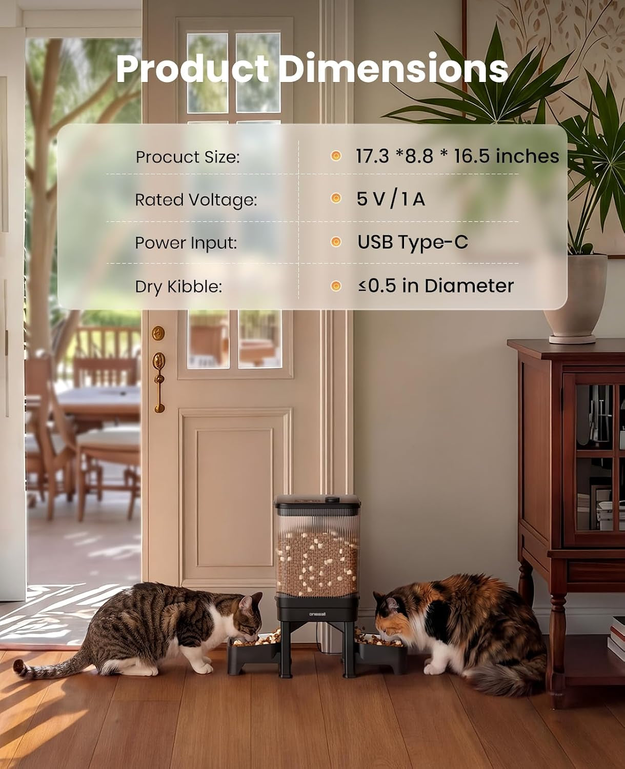 7L Automatic Cat Feeder for 2 Cats & 5L Automatic Cat Feeder for 2 Cats