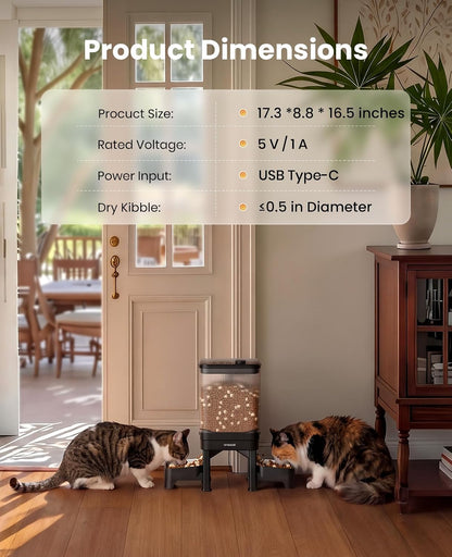 7L Automatic Cat Feeder for 2 Cats & 5L Automatic Cat Feeder for 2 Cats