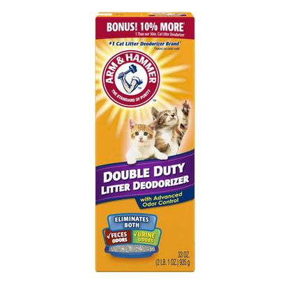 (3 Pack)  Double Duty Cat Litter Deodorizer and Pet Odor Eliminator, 33 Oz Box
