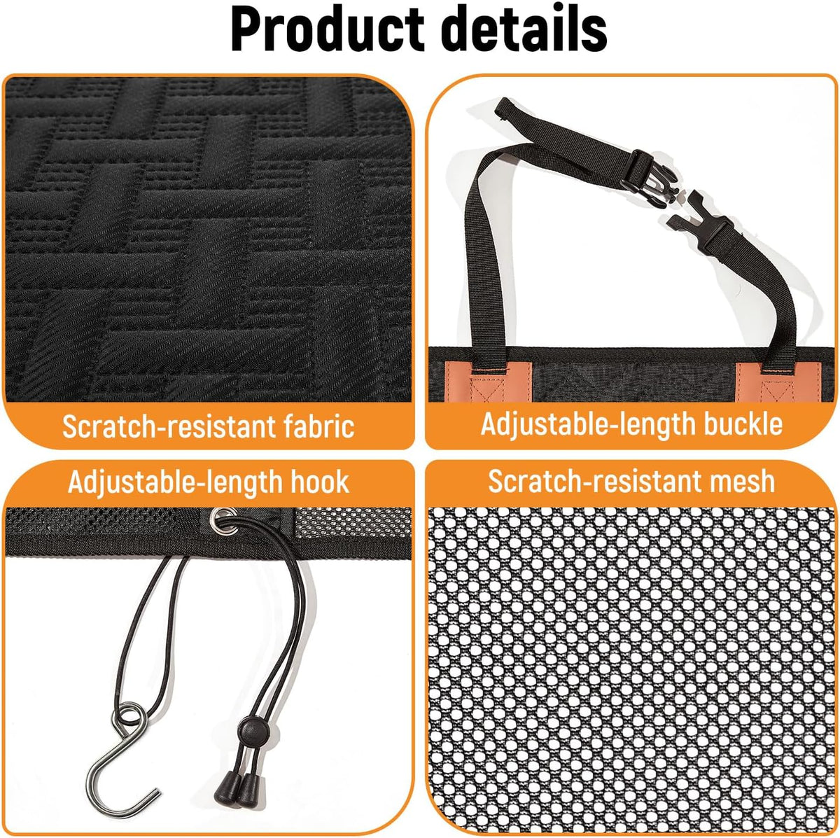 Dog Car Barrier,Car Divider Net for Dogs,Pet Barrier with Organizer