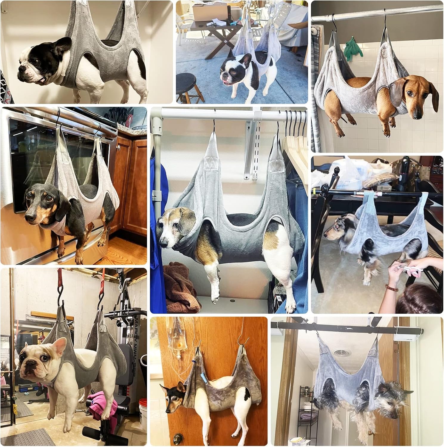 Dog Grooming Kit, Dog Grooming Supplies, Dog Grooming Hammock, Dog Grooming Harness, Dog Nail Clippers, Dog Nail Grinder, Hooks(Pro Version, S)