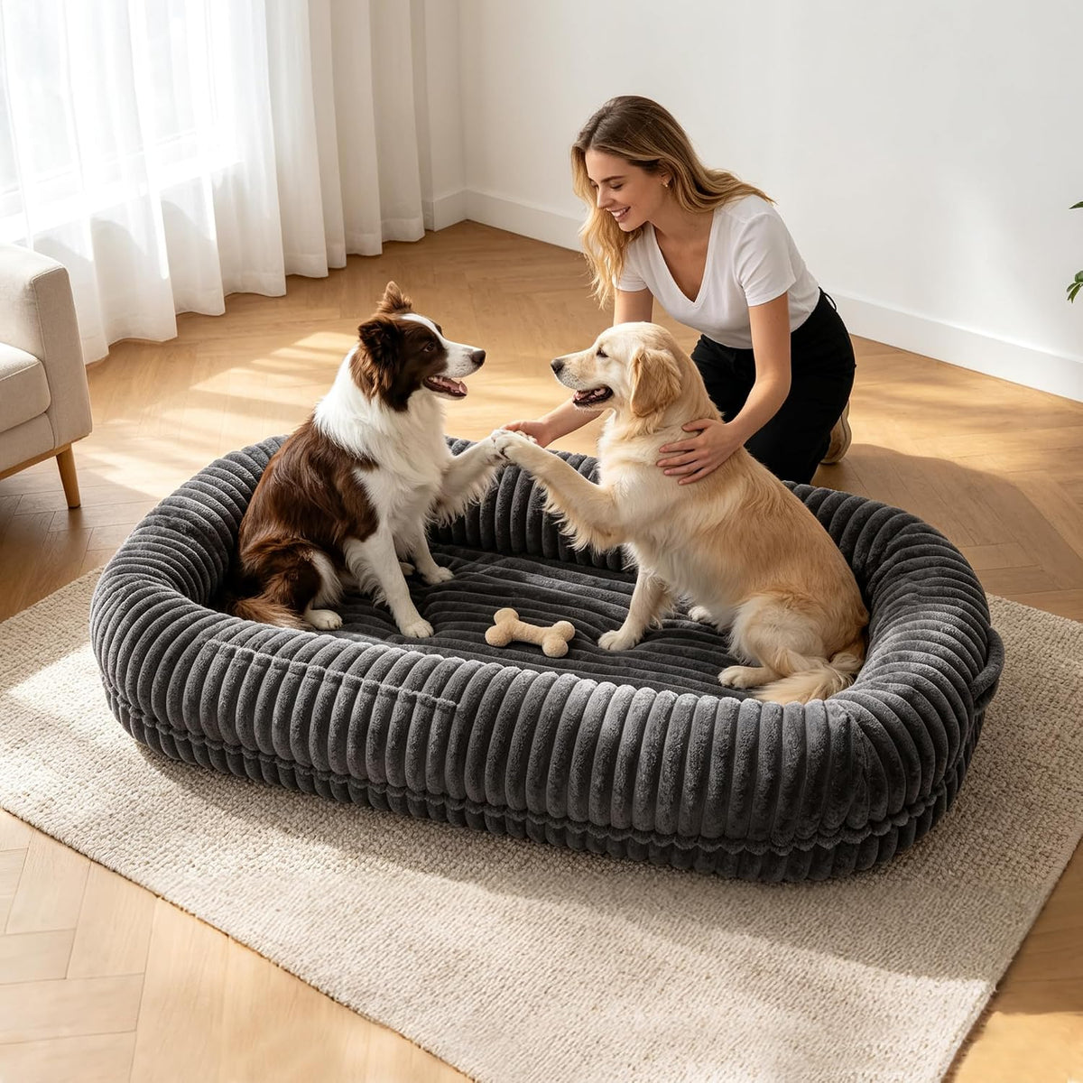 Human Dog Bed for Adult,Large Human Size Dog Bed 70"X38"X10"