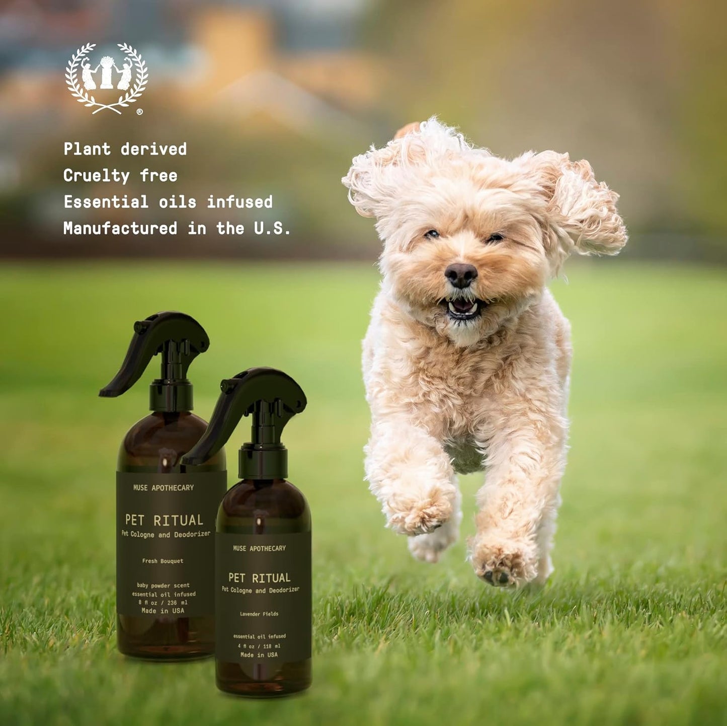 Pet Ritual Pet Cologne Spray for Dogs - Dog Perfume Spray Long Lasting after Bath - Pet Perfume for Dogs - Essential Oils Infused - 4Oz, Lavender Fields
