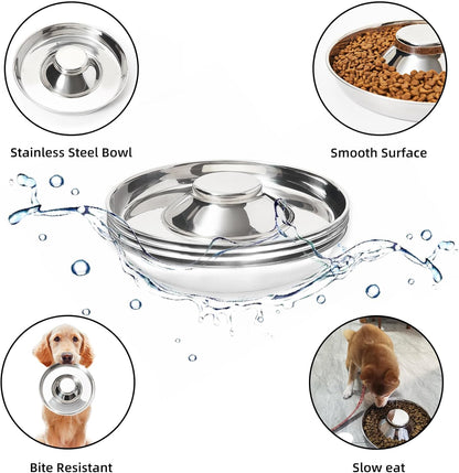 2 Pack Stainless Steel Puppy Bowls, Dog Feeding Bowl