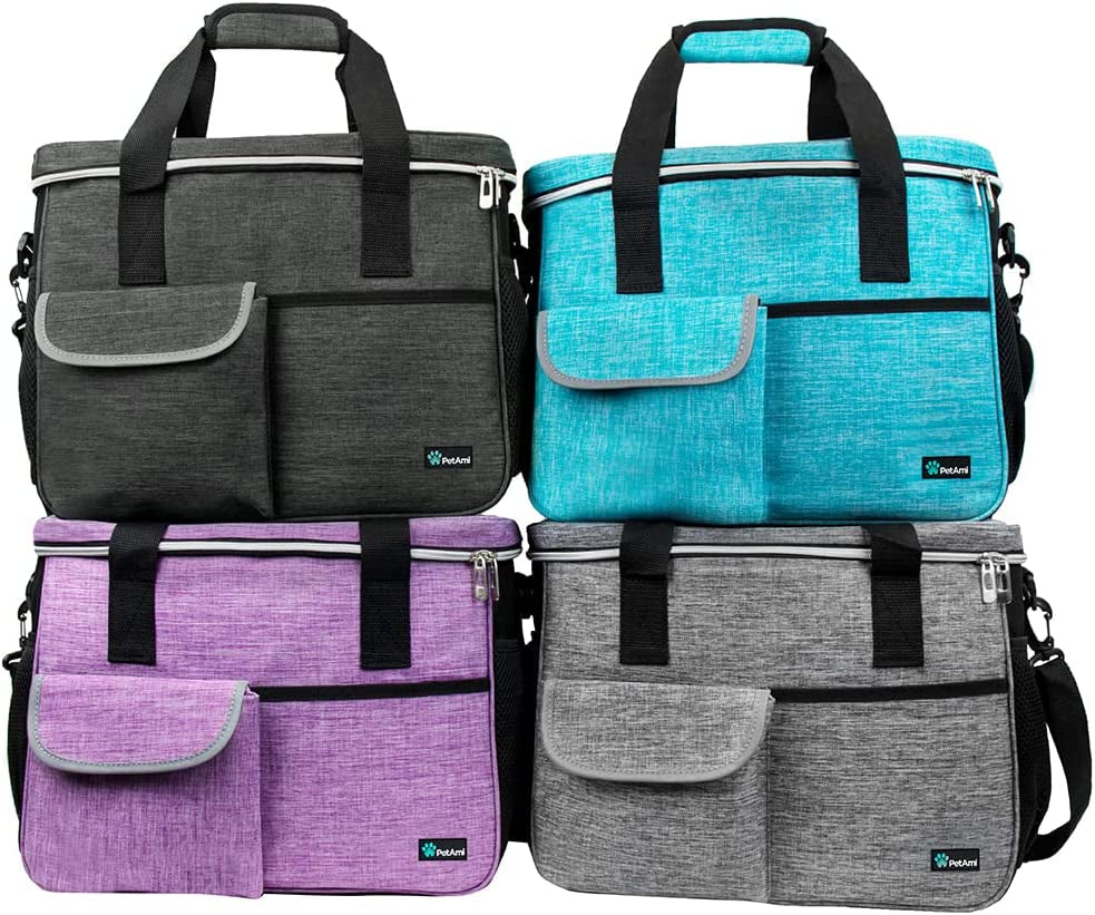Dog Travel Bag Organizer, Pet Supplies Tote Diaper Bag, Gray Large