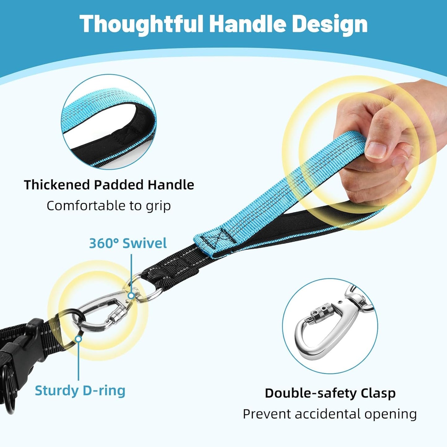 Hands Free Dog Leash for 2 Dogs with Pouch, Dog Walking, 25-120 Lbs
