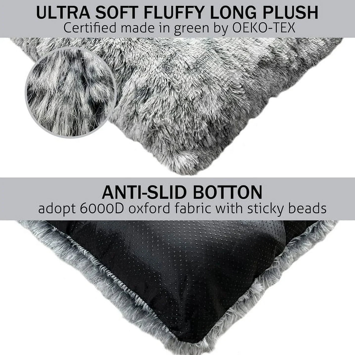Large Dog Bed Washable Dog Mats Anti-Slip Bottom Beige Large 51"X35" Pet Beds for Large Dogs