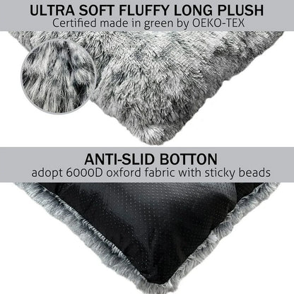 Large Dog Bed Washable Dog Mats Anti-Slip Bottom Beige Large 51"X35" Pet Beds for Large Dogs