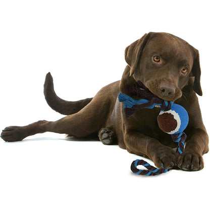 Knotted Rope Toy with Tennis Ball for Dogs | Hours of Play | Approved by Dogs | Blue