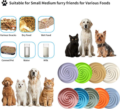 Slow Feeder Dog Bowls, Dishwasher Microwave Safe Silicone Puppy Puzzle Bowl with Non-Slip Design for Eating (Sky Blue)