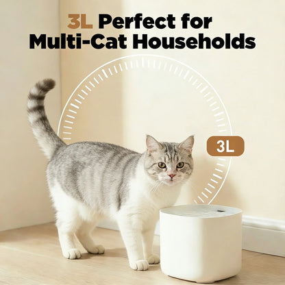 Cat Water Fountain,101Oz/3L Cat Fountain for Drinking Automatic Cat Water Dispenser Bowl for Pets& Small Animals