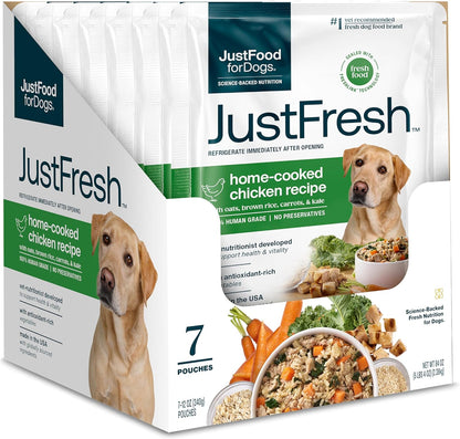 Justfresh Fresh Wet Dog Food or Topper - Chicken, 7 Pack