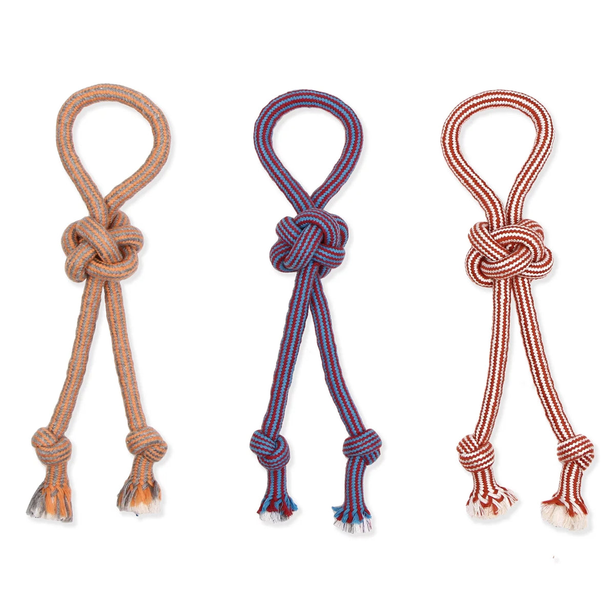 Flossy Chews 18" Extra Double-Tug Cotton-Blend Chew Dog Toy with Loop Handle, Asst Colors