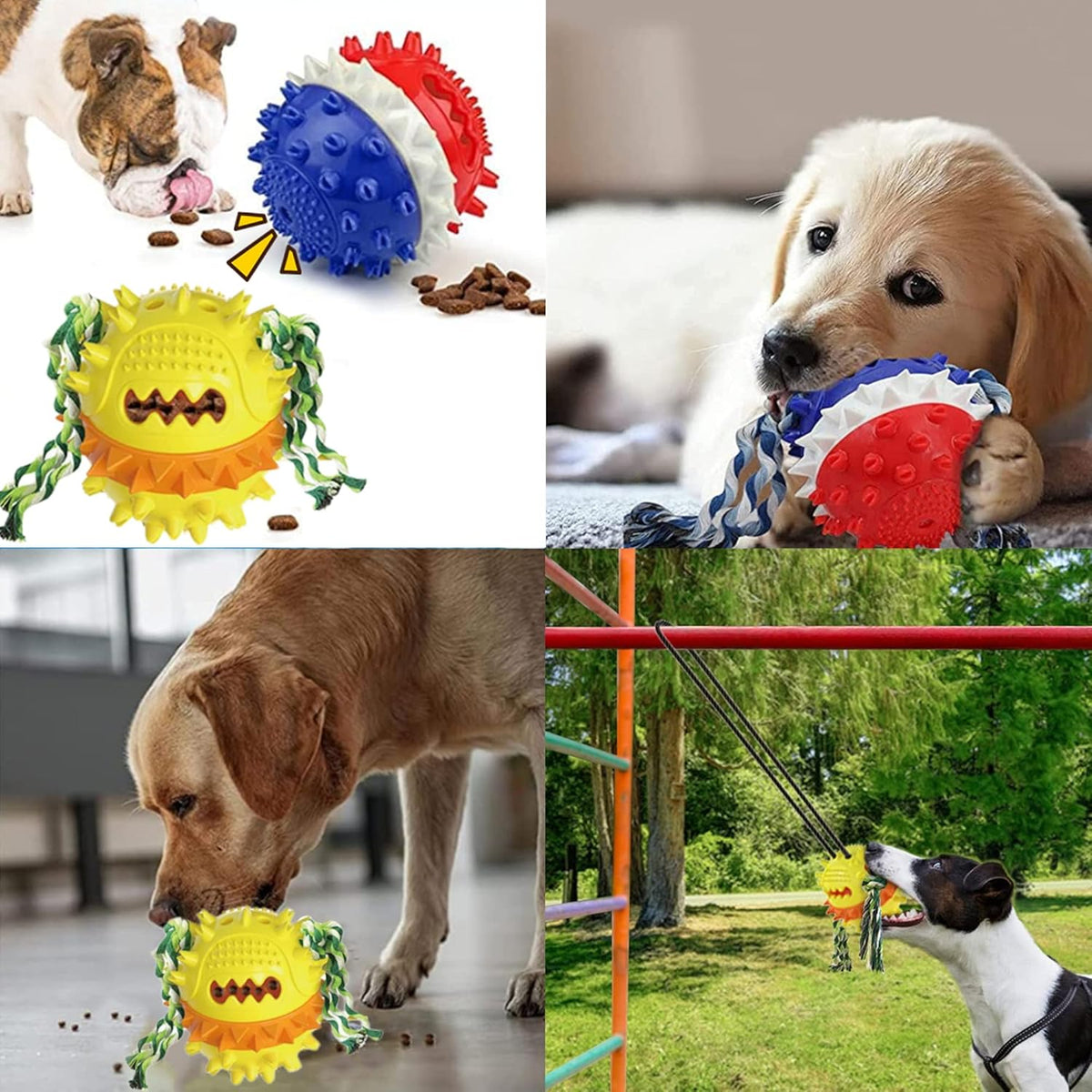 Interactive & Durable Dog Toys Rope & Squeaky Toys for Large & Medium Breeds, with Tough Chew Toys & Teeth Cleaning Benefits for Aggressive Chewers