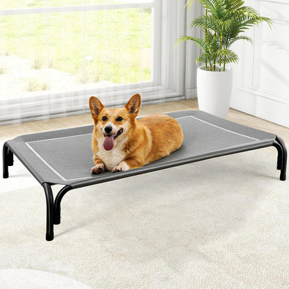 Outdoor Elevated Dog Bed for Medium Sized Dogs, No-Tool Assembly.