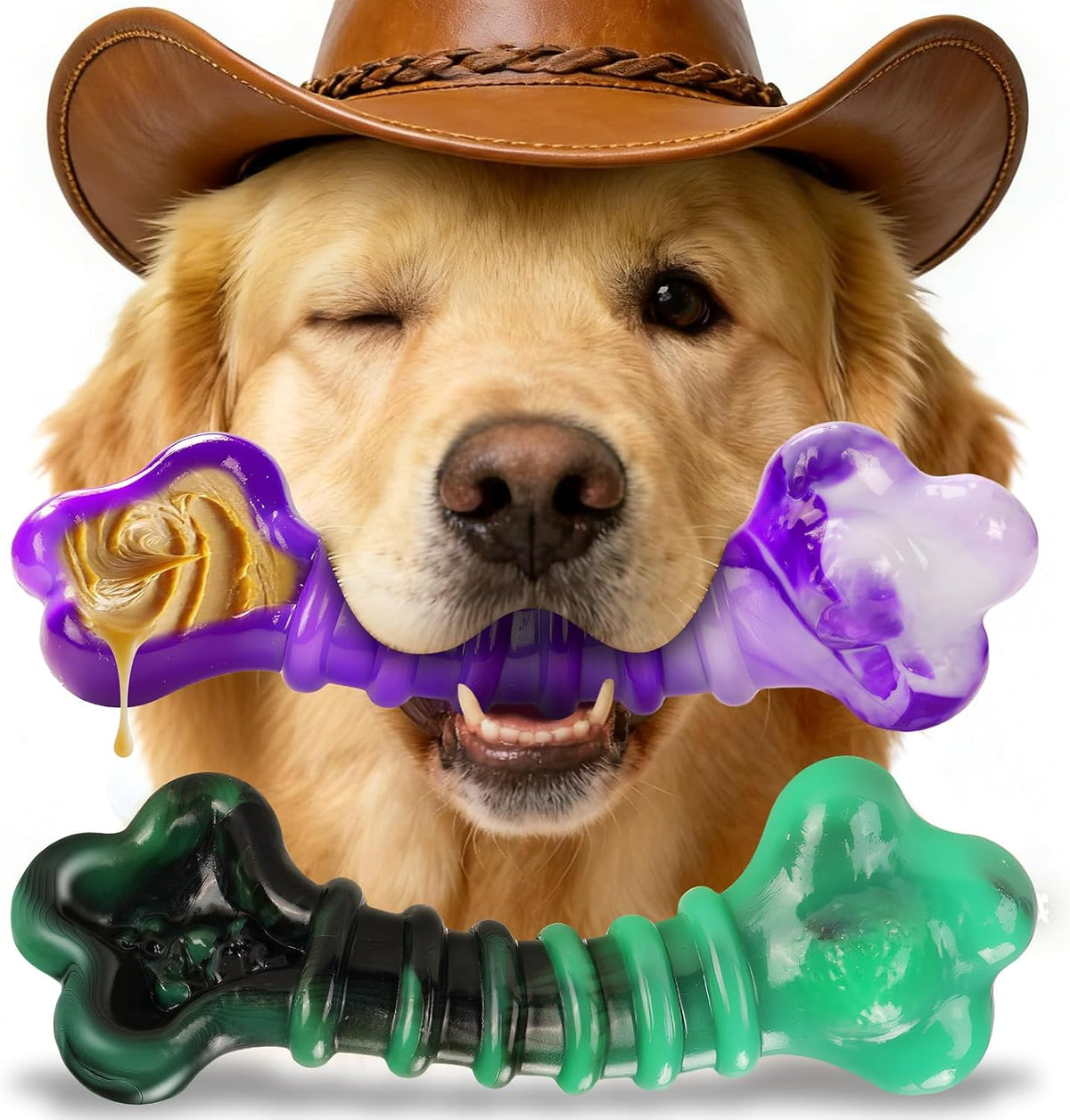 2-Pack Indestructible Dog Chew Toys for 25-75Lbs Aggressive Chewers
