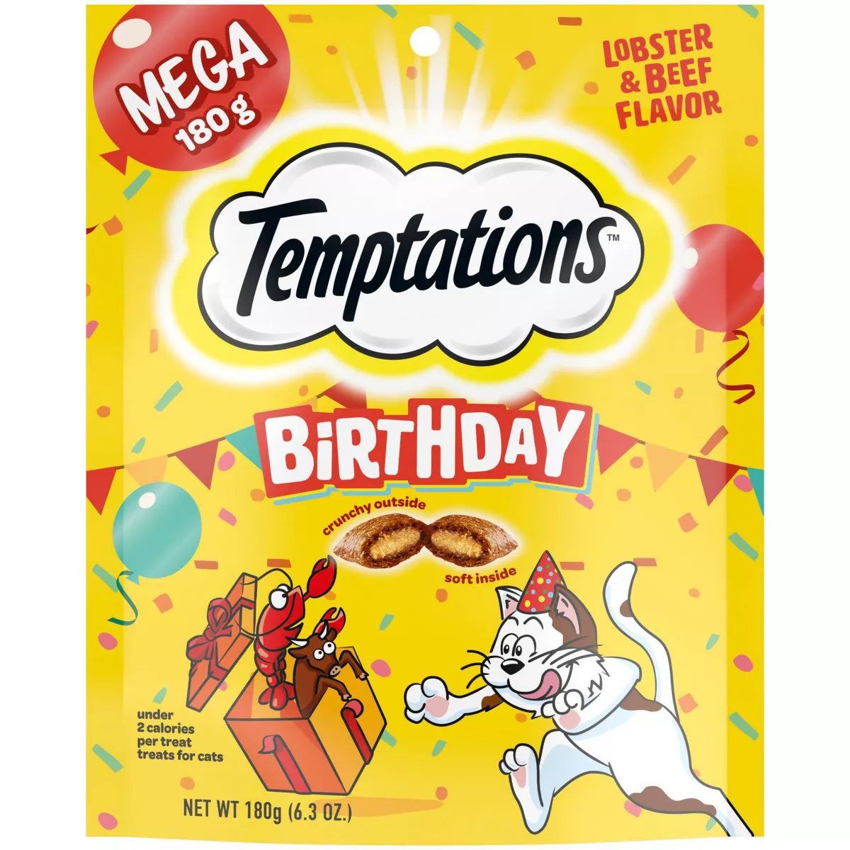 Temptations Lobster and Beef Flavor Birthday Cat Treats