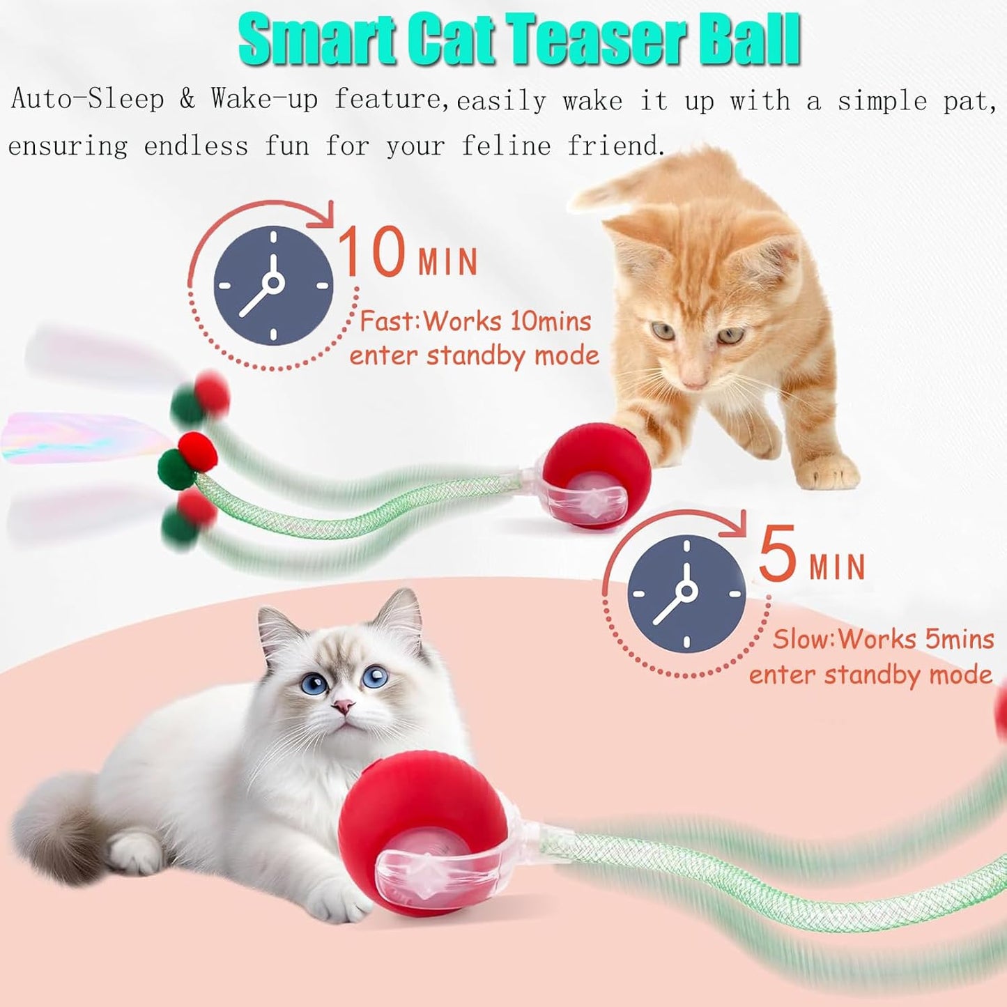 Speed 2.0 Tail Interactive Cat Toys for Indoor Cats, Moving Cat Toy