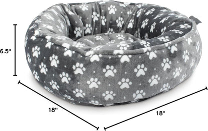 Studio Paw Dot Charcoal Small Circle Microplush Pet Bed 18" - Poly Filled - Machine Washable
