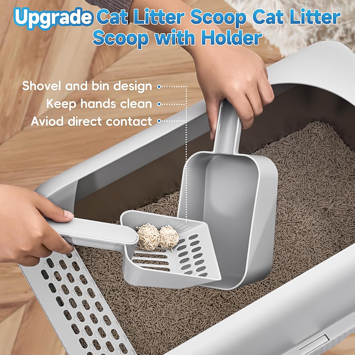 2 Pack Stainless Steel Cat Litter Box with Lid, XL Extra Large Metal Box for Big Cats, 24" L X 16" W X 12" H, Enclosed Litter Box High Sided, Non-Sticky, Include Litter Scoop