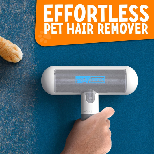 Pet Hair Removal Tool W/Fur Trapping Compartment, Gray/White