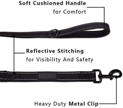 Dog Leash, Heavy Duty Dog Leash, Leashes for Large Breed Dogs .5FT.6FT, Double Handle Dog Leash, Reflective Training Lead, Perfect for Medium to Large Dogs(5Ft, Pink)