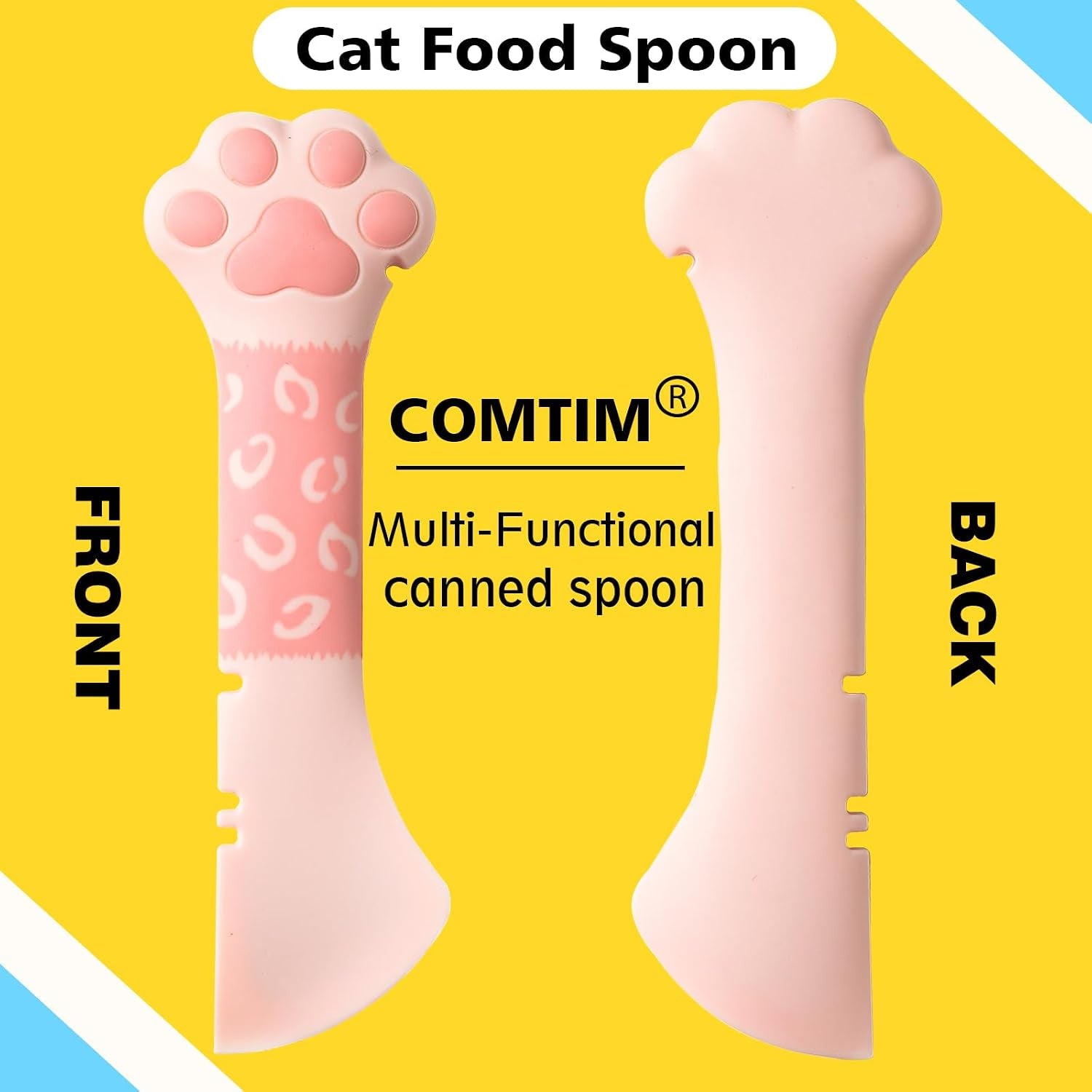 Small Cat Food Can Lids with Cat Food Spoon Set, Silicone Cat Food Can Covers Lids for 3 Oz Cans, Cat Can Opener Spatula Cat Spoon for Wet Food
