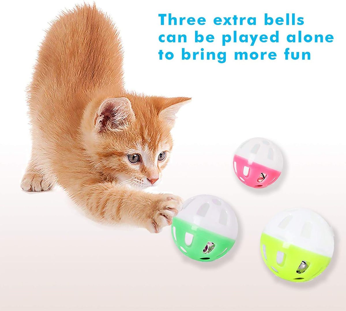 Cat Toy Roller 3-Level Turntable Cat Toys with Six Colorful Balls