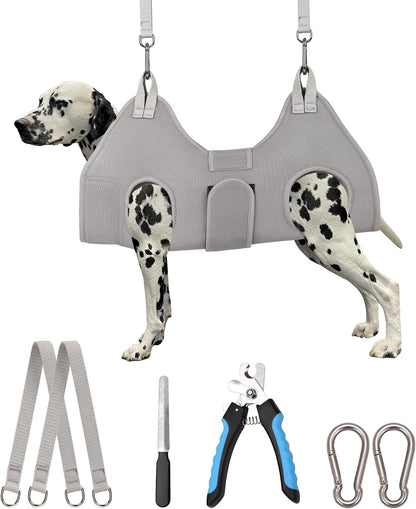 Dog Grooming Hammock,Xx-Large Hammock for Nail Trim, Hanging Harness for Nail Trimming,Dog Sling Restraint Holder for Pet Grooming Suspension Hanger with Thick Fabric Neck Support