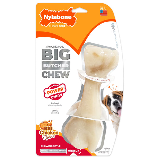 Power Chew Butcher Bone Dog Toy, Dog Chew Toy, Chicken Flavor, Xx-Large, 1 Count