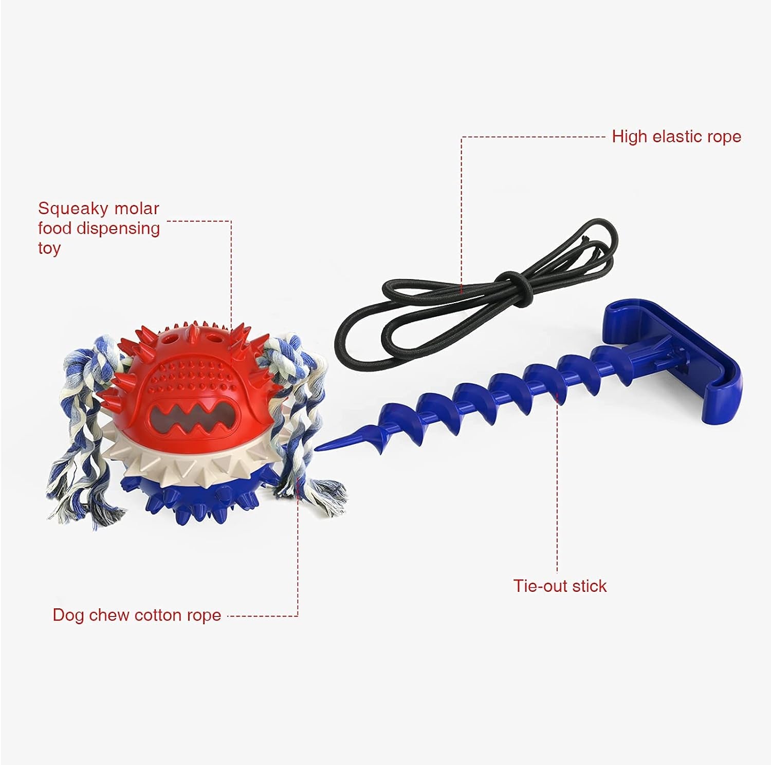 Interactive & Durable Dog Toys Rope & Squeaky Toys for Large & Medium Breeds, with Tough Chew Toys & Teeth Cleaning Benefits for Aggressive Chewers