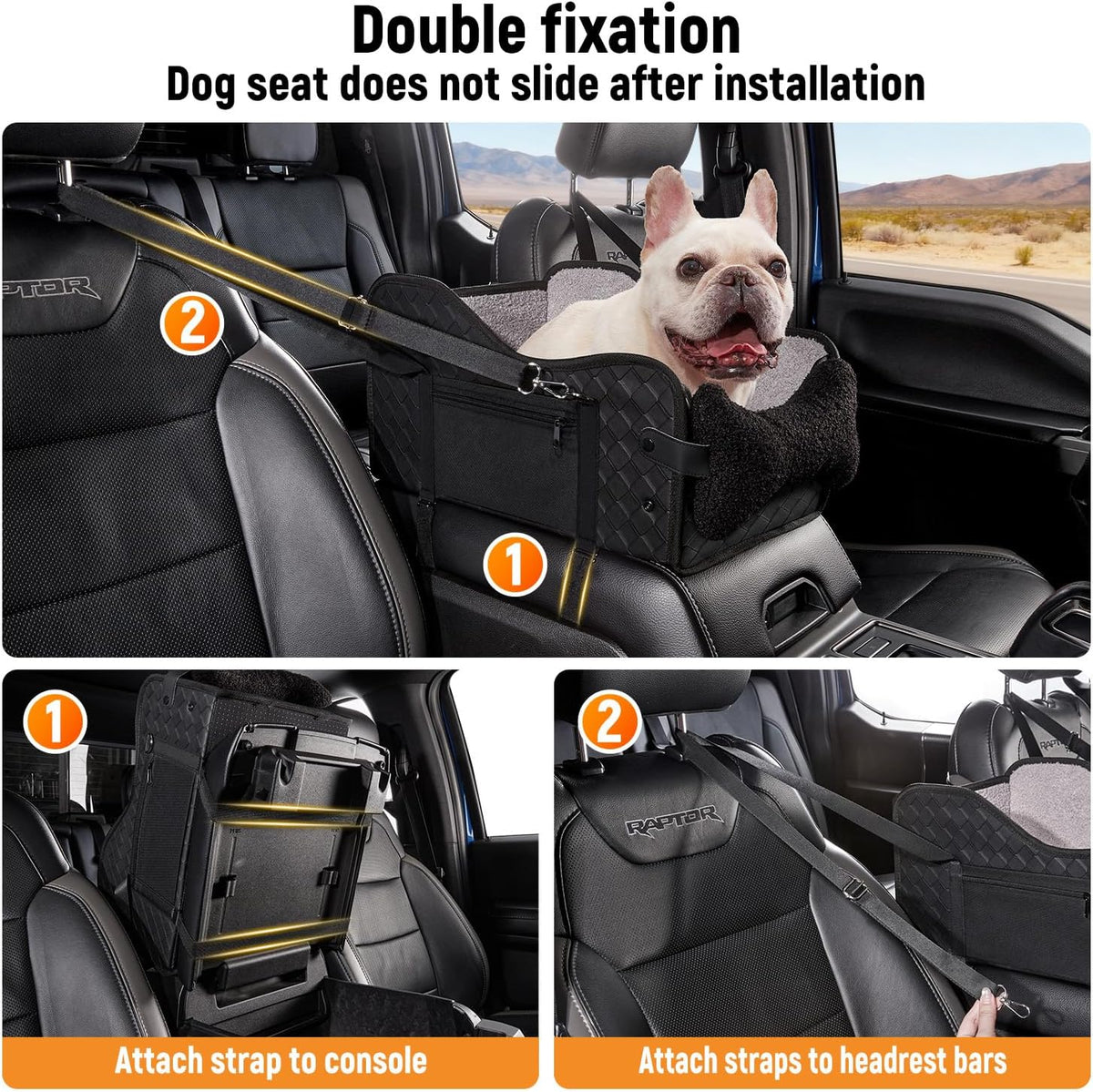 Center Console Dog Car Seat for Small Dogs,Fit for Full Size Truck