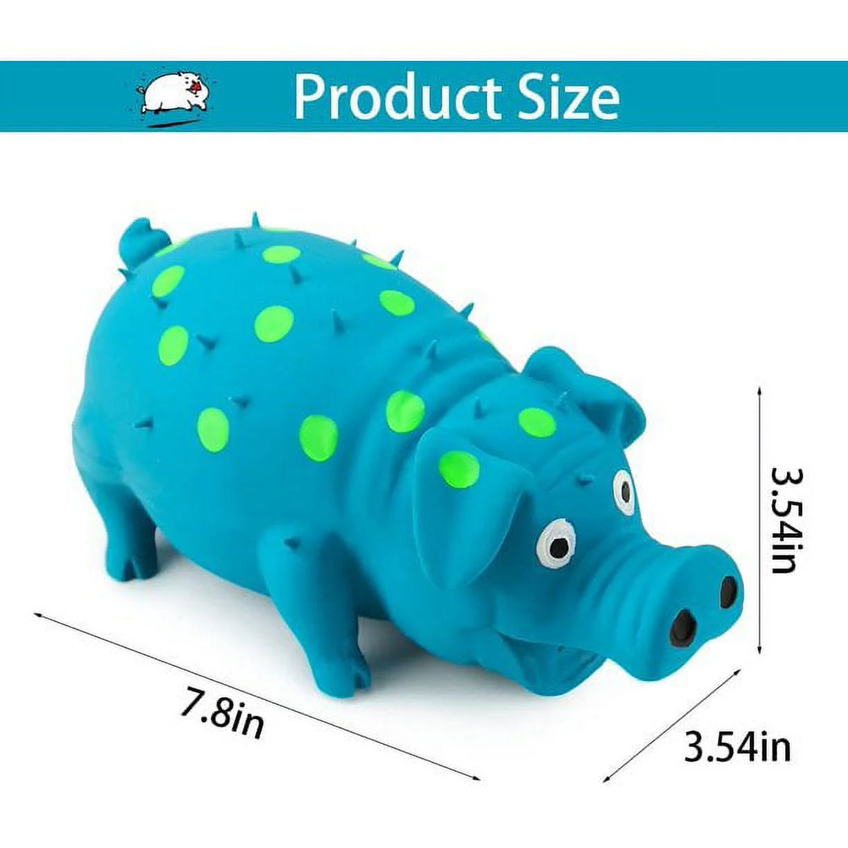 Dog Squeeze Toy,Squeaky Pig Dog Toys, Blue Latex Grunting Pig Dog Toy Anxiety Relief for Dog Puppy Chew Toys,Green