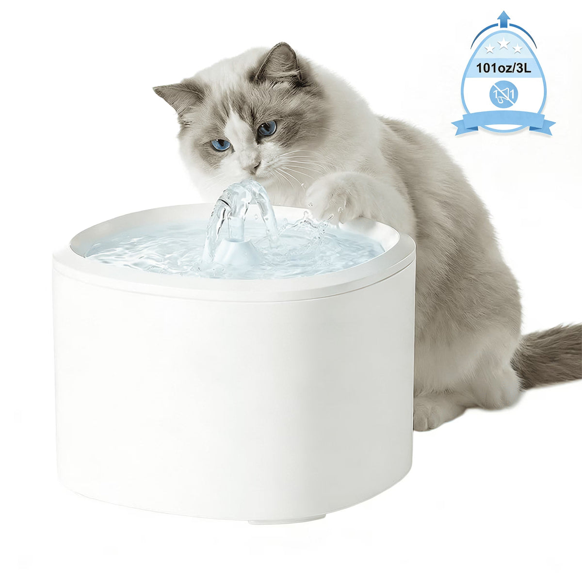 Cat Water Fountain,101Oz/3L Cat Fountain for Drinking Automatic Cat Water Dispenser Bowl for Pets& Small Animals