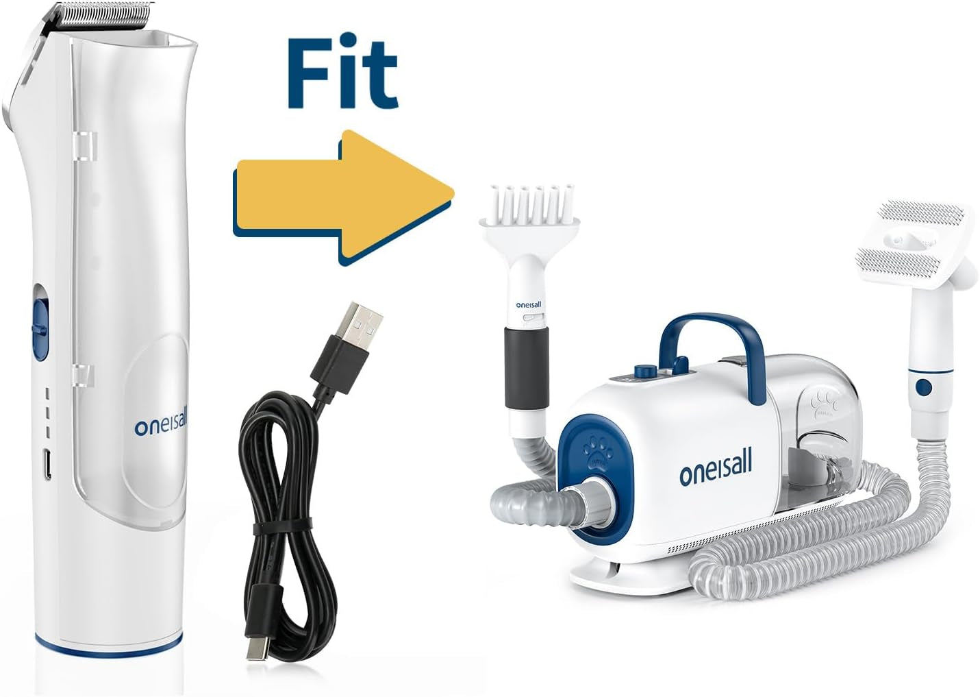 Replacement Main Clipper + USB Charger for BM1 Dog Grooming Vacuum Blow Dryer and Clippers