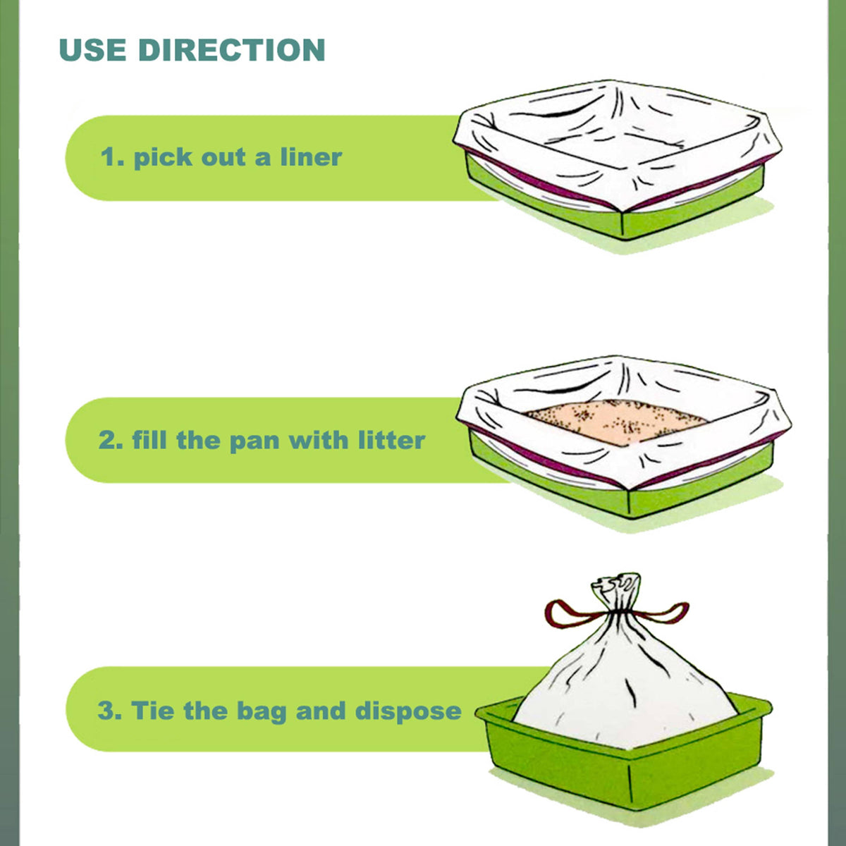 " Cat Litter Box Liners,Drawstring Litter Liner Bags,Jumbo Size,Pan Liners 28 Counts"