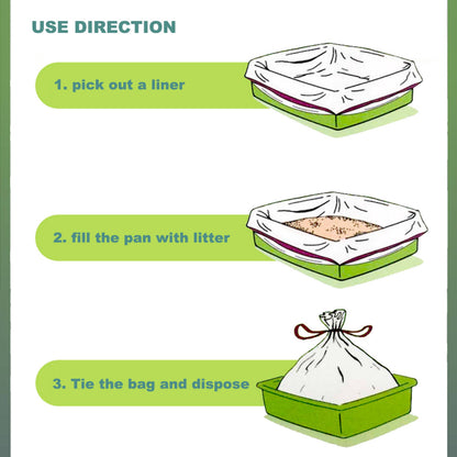 " Cat Litter Box Liners,Drawstring Litter Liner Bags,Jumbo Size,Pan Liners 28 Counts"