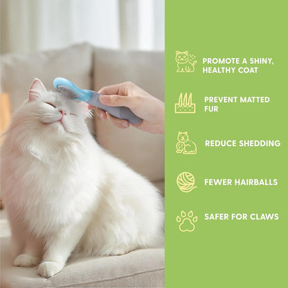 Cat Grooming Kit - 5 Piece Brushes Kit - with Comb and Matted Fur Undercoat Deshedding Cat Hair Brush for Long Haired Cats or Short Haired Kittens or Bunny Rabbits