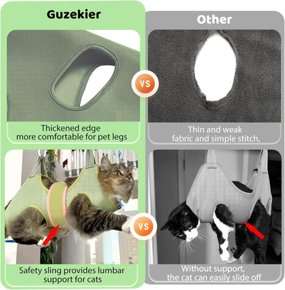 Cat Grooming Hammock for Nail Trimming, Cat Nail Clipper Hammock Harness