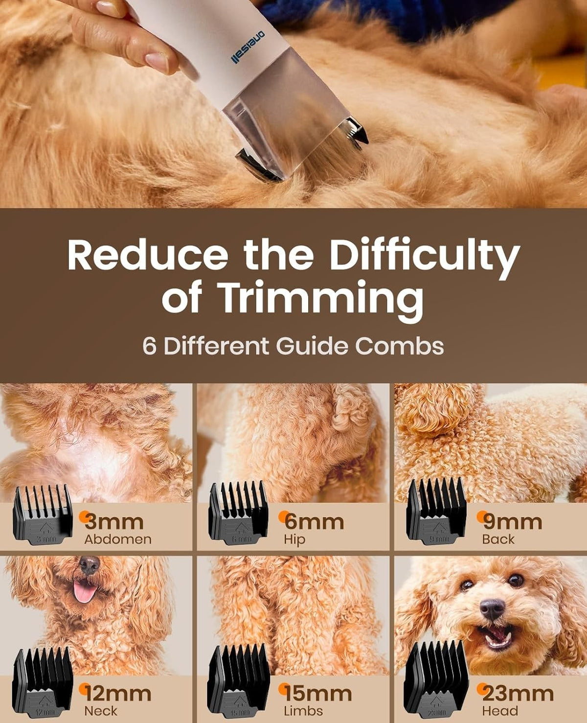 Dog Grooming Vacuum - 15000Pa Suction, Captures 99% Pet Hair to Reduce Sheddi...