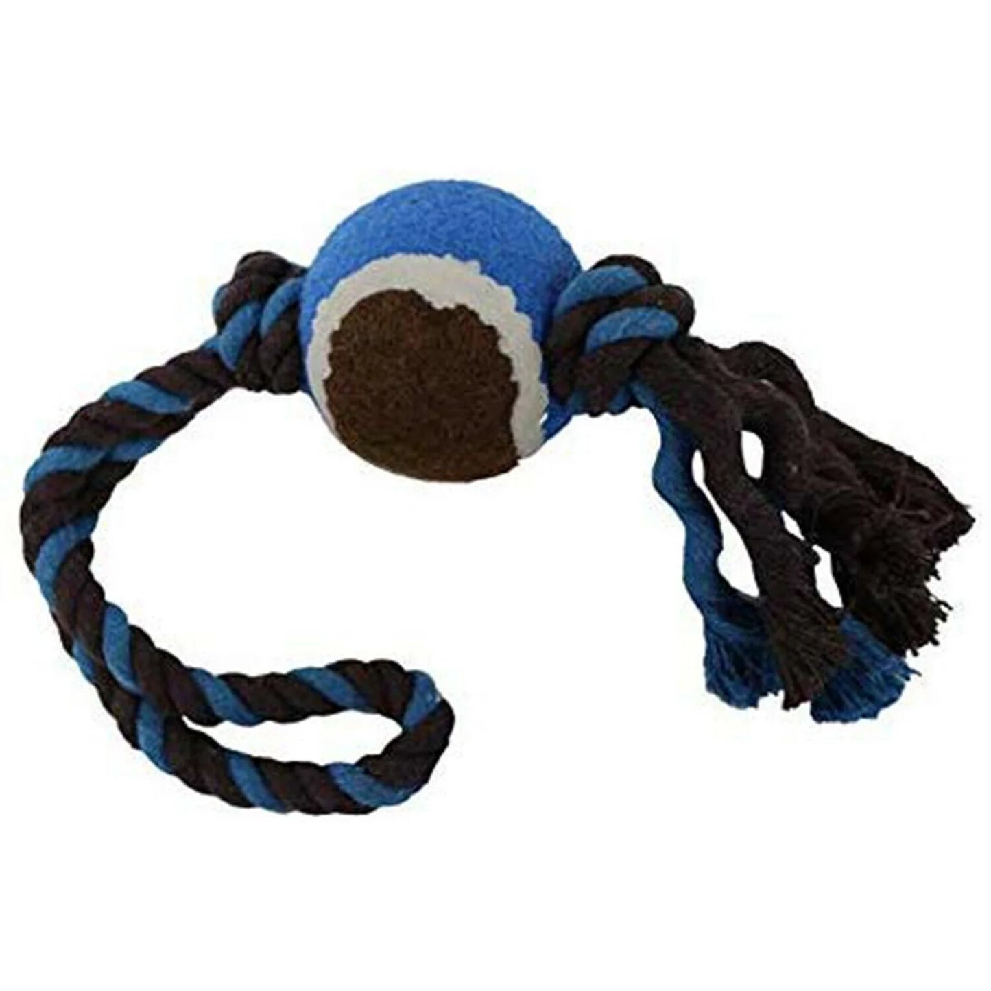 Knotted Rope Toy with Tennis Ball for Dogs | Hours of Play | Approved by Dogs | Blue